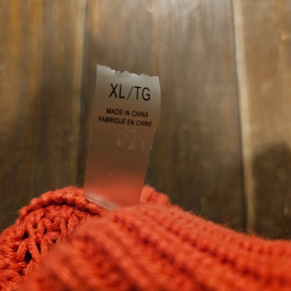 T Tahari Women's Reddish-Orange Cable Knit Pullover Sweater XL - Picture 4 of 8